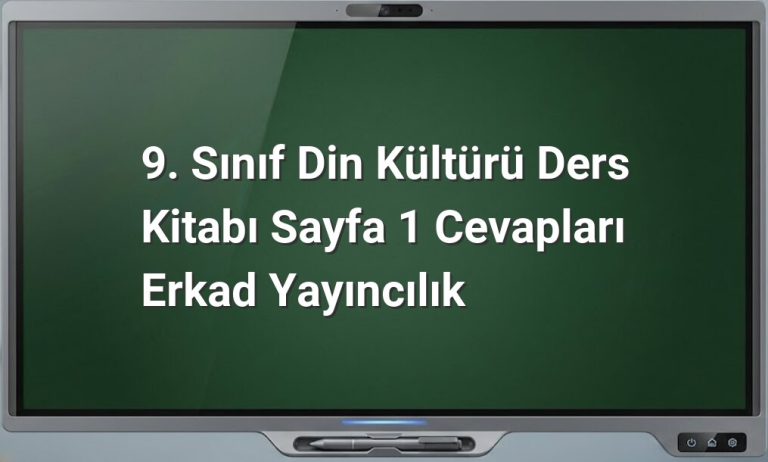 9. Sınıf Din Kültürü Sayfa 1