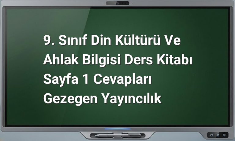 9. Sınıf Din Kültürü