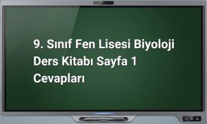 9. Sınıf Biyoloji Giriş