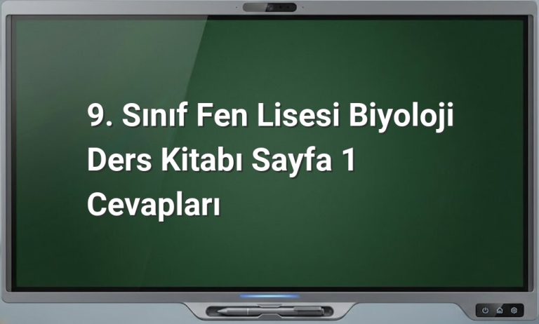 9. Sınıf Biyoloji Giriş
