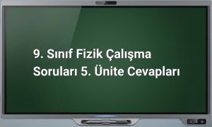 9. Sınıf Fizik 5. Ünite Cevapları