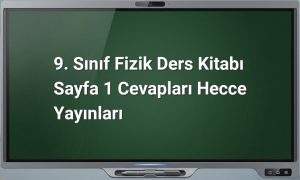 9. Sınıf Fizik Cevapları