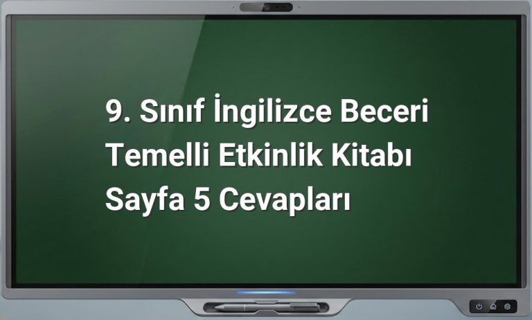 9. Sınıf İngilizce etkinlik cevapları