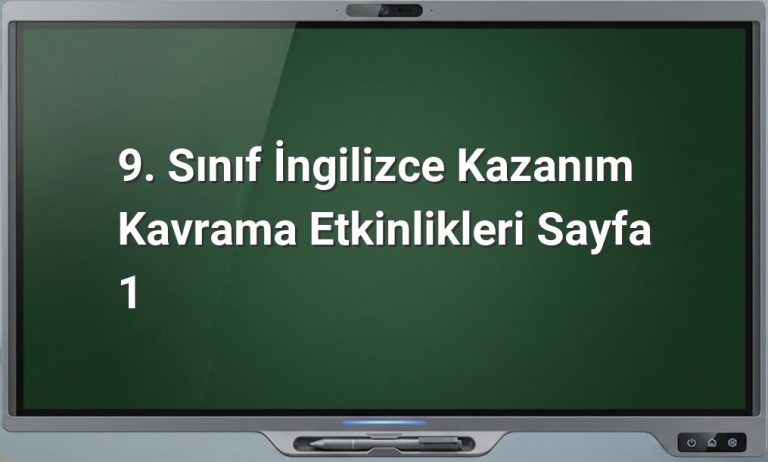 9. Sınıf İngilizce kazanım etkinlikleri