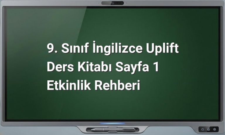 9. Sınıf İngilizce Uplift Sayfa 1