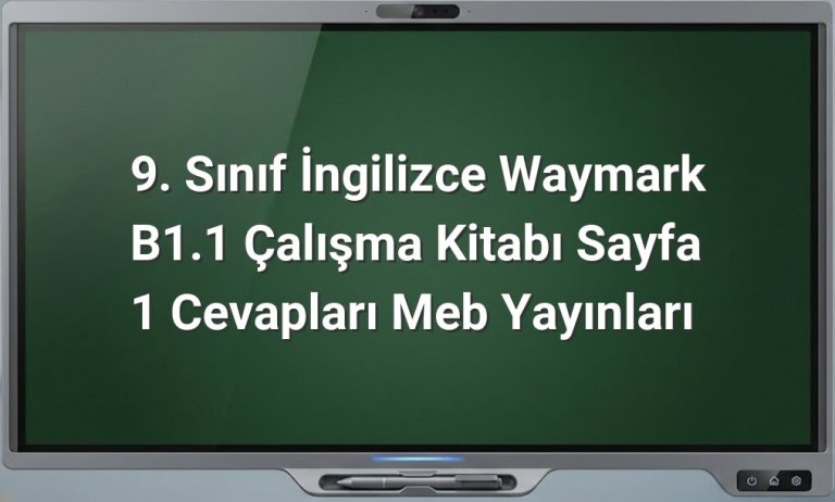 9. Sınıf İngilizce Waymark Cevapları