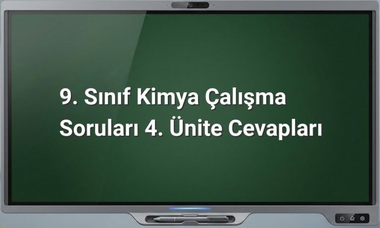 9. sınıf kimya çalışma soruları
