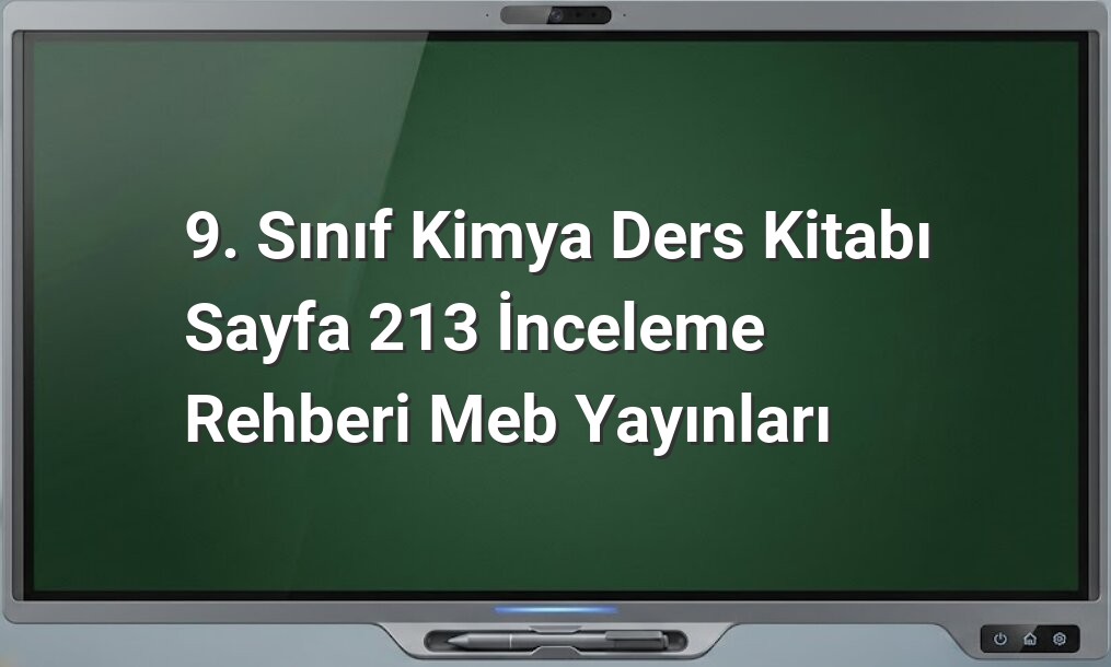9. Sınıf Kimya Sayfa 213 İnceleme