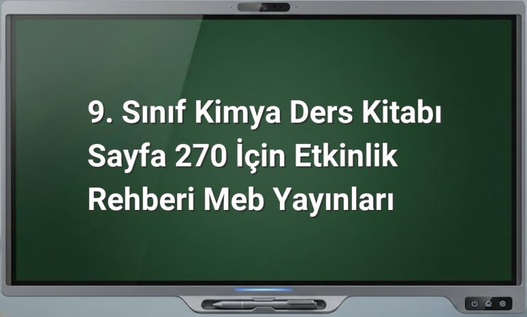 9. Sınıf Kimya etkinlikleri