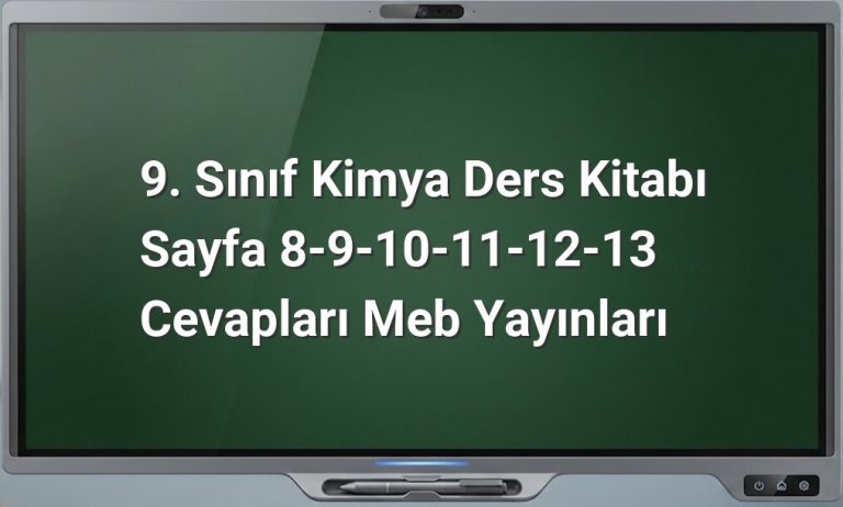 9. Sınıf Kimya Cevapları