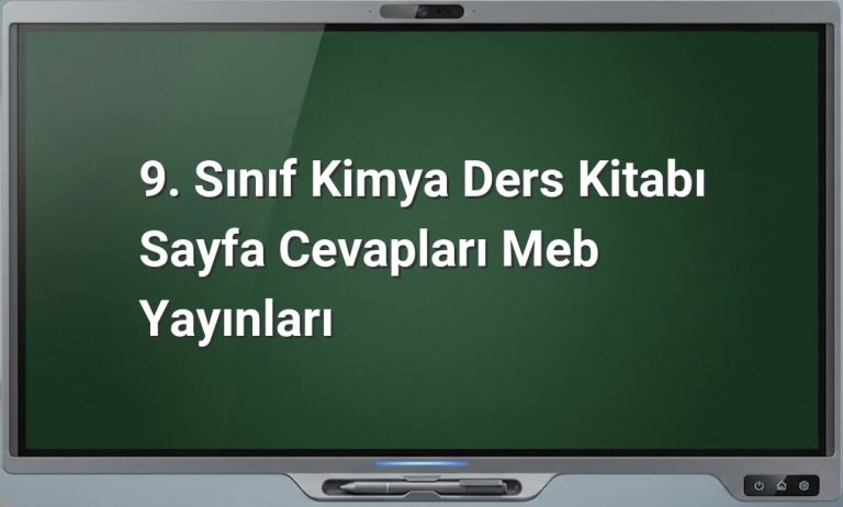 9. Sınıf Kimya Ders Kitabı Cevapları