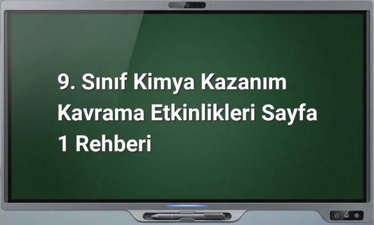 9. sınıf kimya etkinlikleri