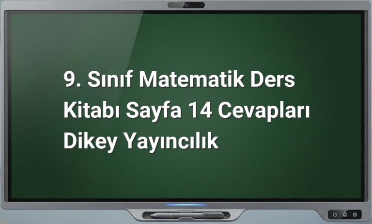 9. Sınıf Matematik Sayfa 14 Cevapları