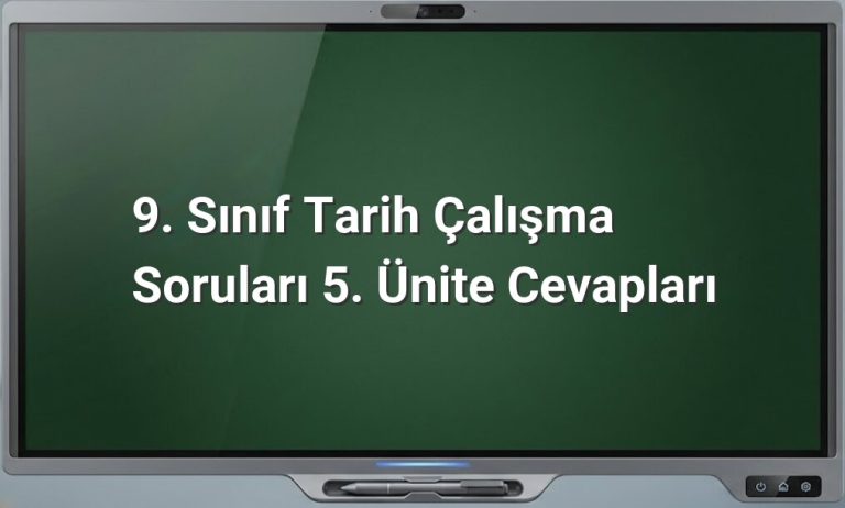 9. Sınıf Tarih 5. Ünite Cevapları