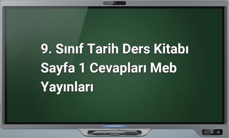 9. Sınıf Tarih Cevapları
