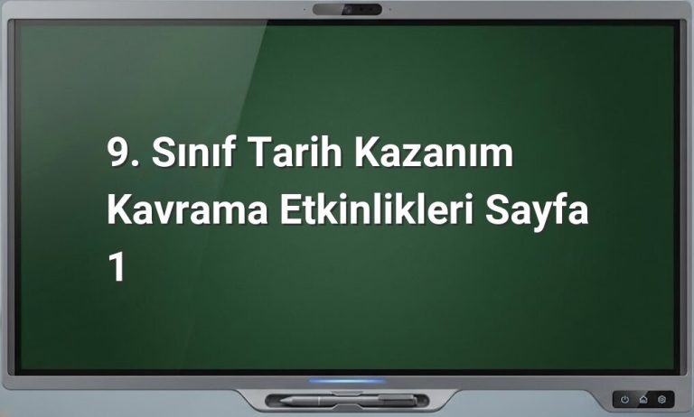 9. Sınıf Tarih Kazanım Etkinlikleri
