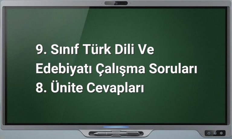 9. Sınıf Türk Dili ve Edebiyatı cevapları