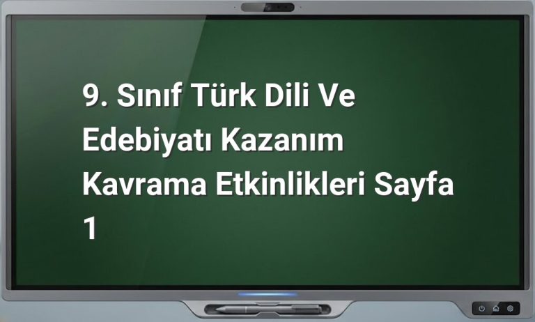 9. sınıf Türk Dili ve Edebiyatı