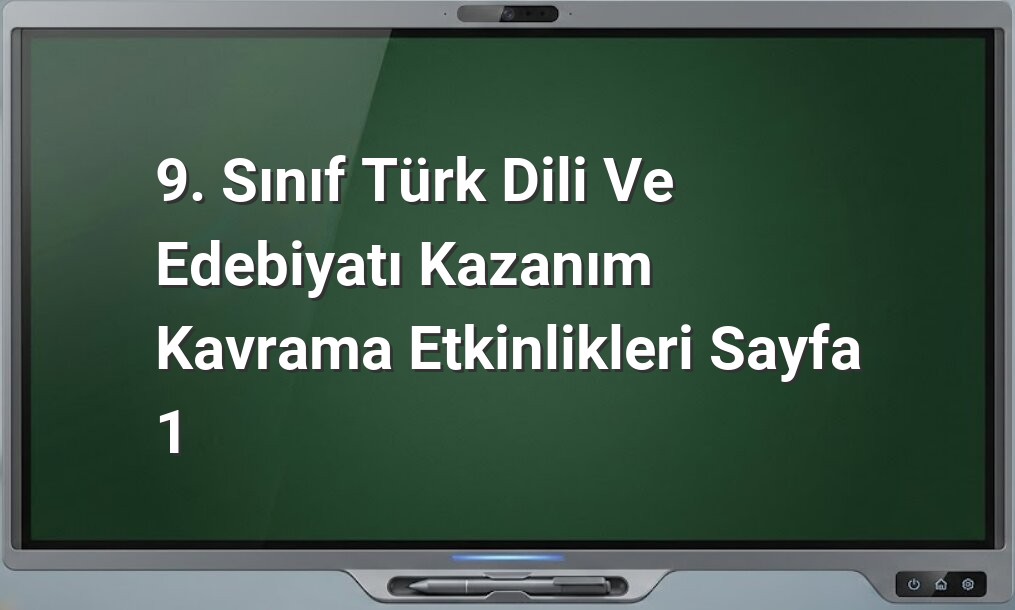 9. sınıf Türk Dili ve Edebiyatı