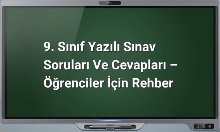 9. sınıf yazılı soruları