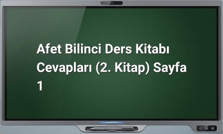 Afet Bilinci 2. Sınıf