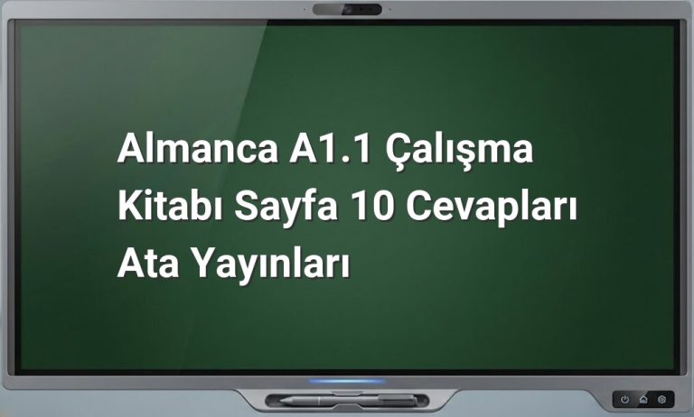Almanca A1.1 sayfa 10 cevapları