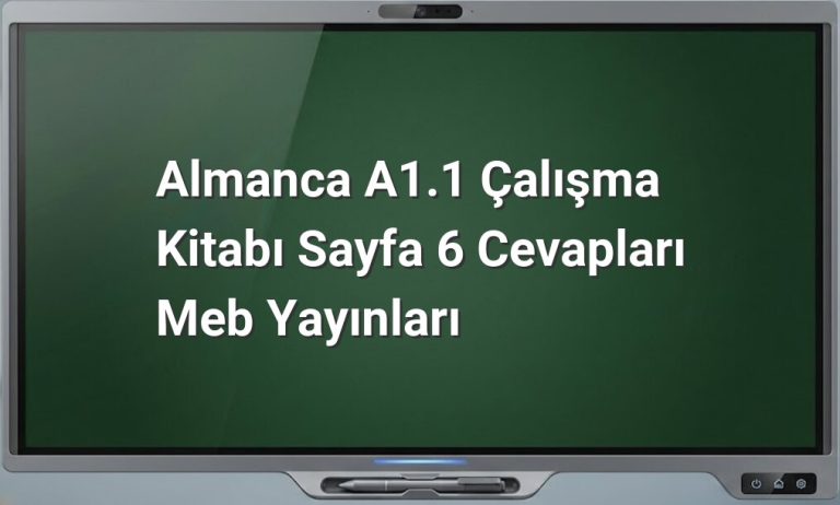 Almanca A1.1 çalışma kitabı sayfa 6 cevapları
