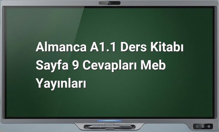 Almanca A1.1 Sayfa 9 Cevapları