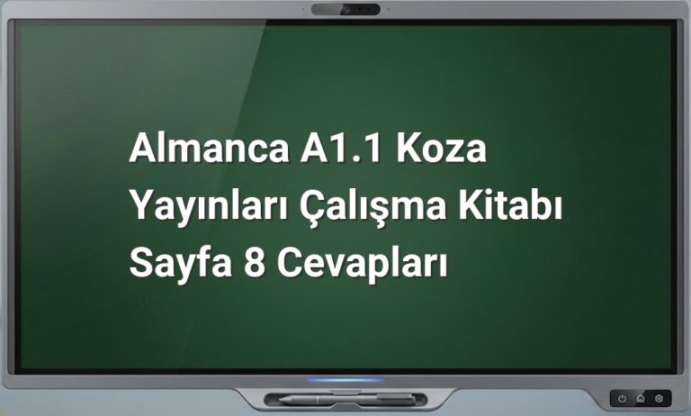 Almanca A1.1 çalışma kitabı cevapları