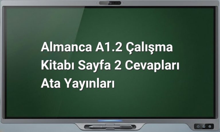 Almanca A1.2 çalışma kitabı cevapları