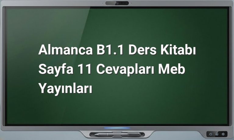 Almanca B1.1 sayfa 11 cevapları