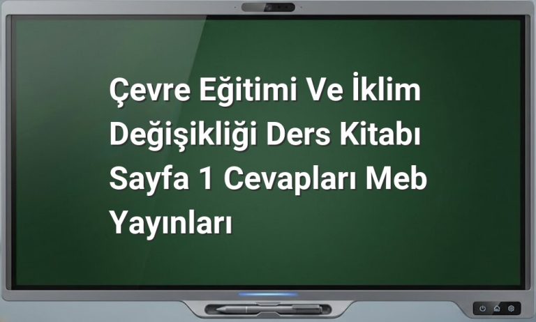 Çevre Eğitimi ve İklim Değişikliği