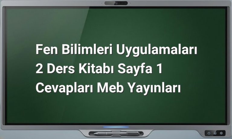 Fen Bilimleri Uygulamaları 2 Cevapları