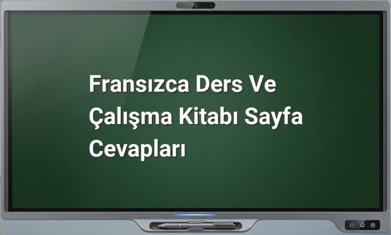 Fransızca ders kitabı cevapları