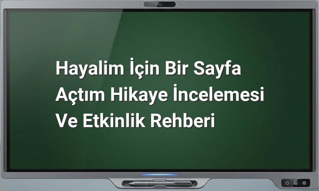 Hayalim İçin Bir Sayfa Açtım hikaye ve etkinlikler
