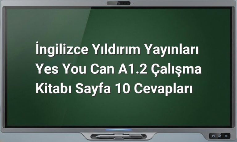 İngilizce A1.2 çalışma kitabı cevapları