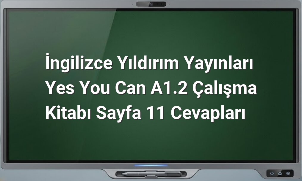 Yes You Can A1.2 Sayfa 11 Cevapları