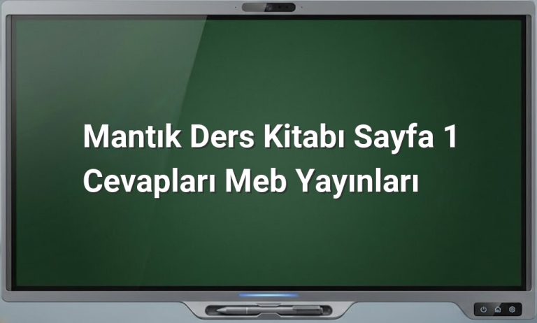 Mantık ders kitabı cevapları