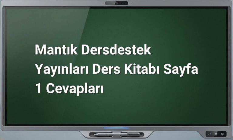 Mantık ders kitabı cevapları