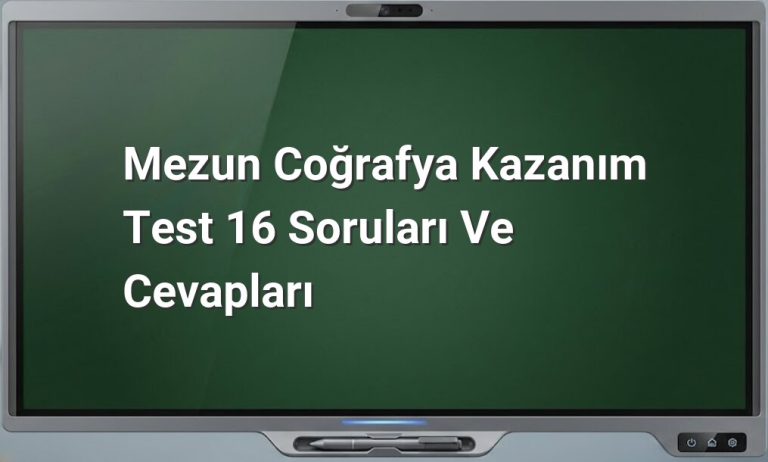 Mezun Coğrafya Test 16
