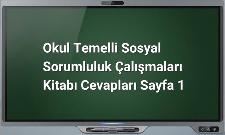 Okul Temelli Sosyal Sorumluluk