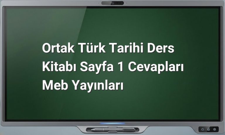 Ortak Türk Tarihi Sayfa 1 Cevapları
