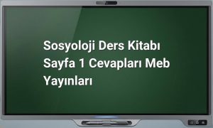 Sosyoloji Ders Kitabı Cevapları