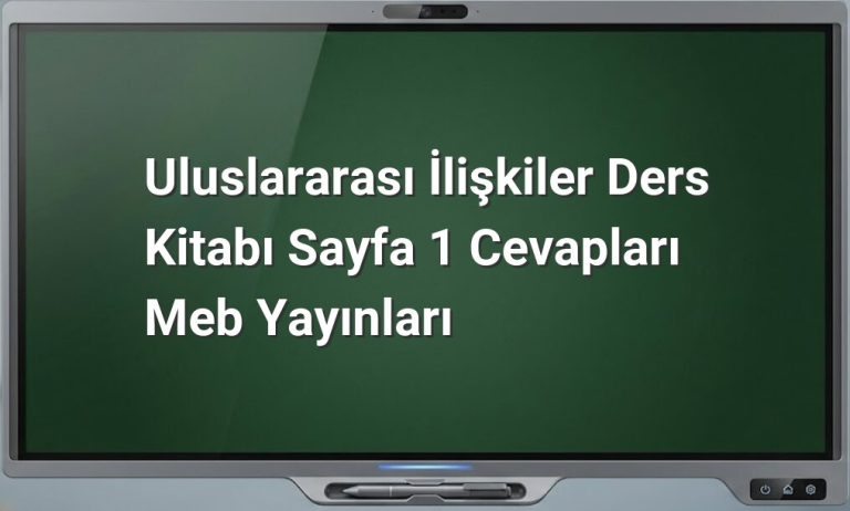 Uluslararası İlişkiler ders kitabı sayfa 1
